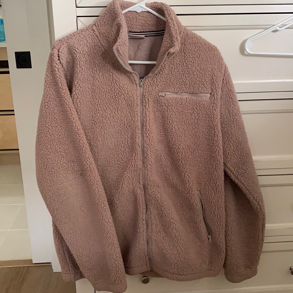 COPY - pink fluffy fila teddy jacket